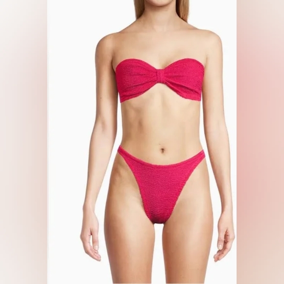 Hunza G JEAN Fuchsia Bandeau Bikini Top Only New OS - Picture 1 of 7
